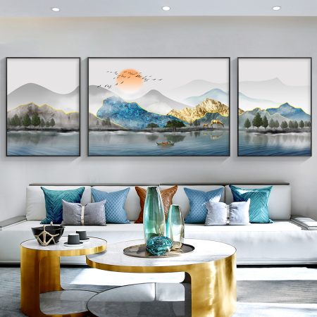 Wall painting canvas Jasmine 3 piece