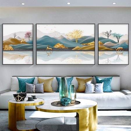 Wall painting canvas Eden 3 piece