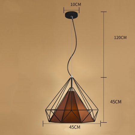 Single diamond shape Pendant lighting Annabelle brown 45x45cm