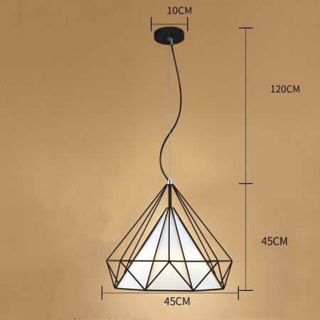 Single diamond shape Pendant lighting Harmony white 45x45cm