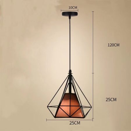 Single diamond shape Pendant lighting London brown 25x25cm
