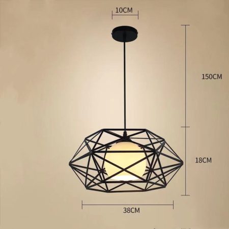 Single Black Pendant lighting Morgan 38x18cm