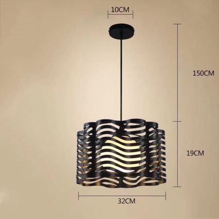 Single Black Pendant lighting Trinity 32x19cm